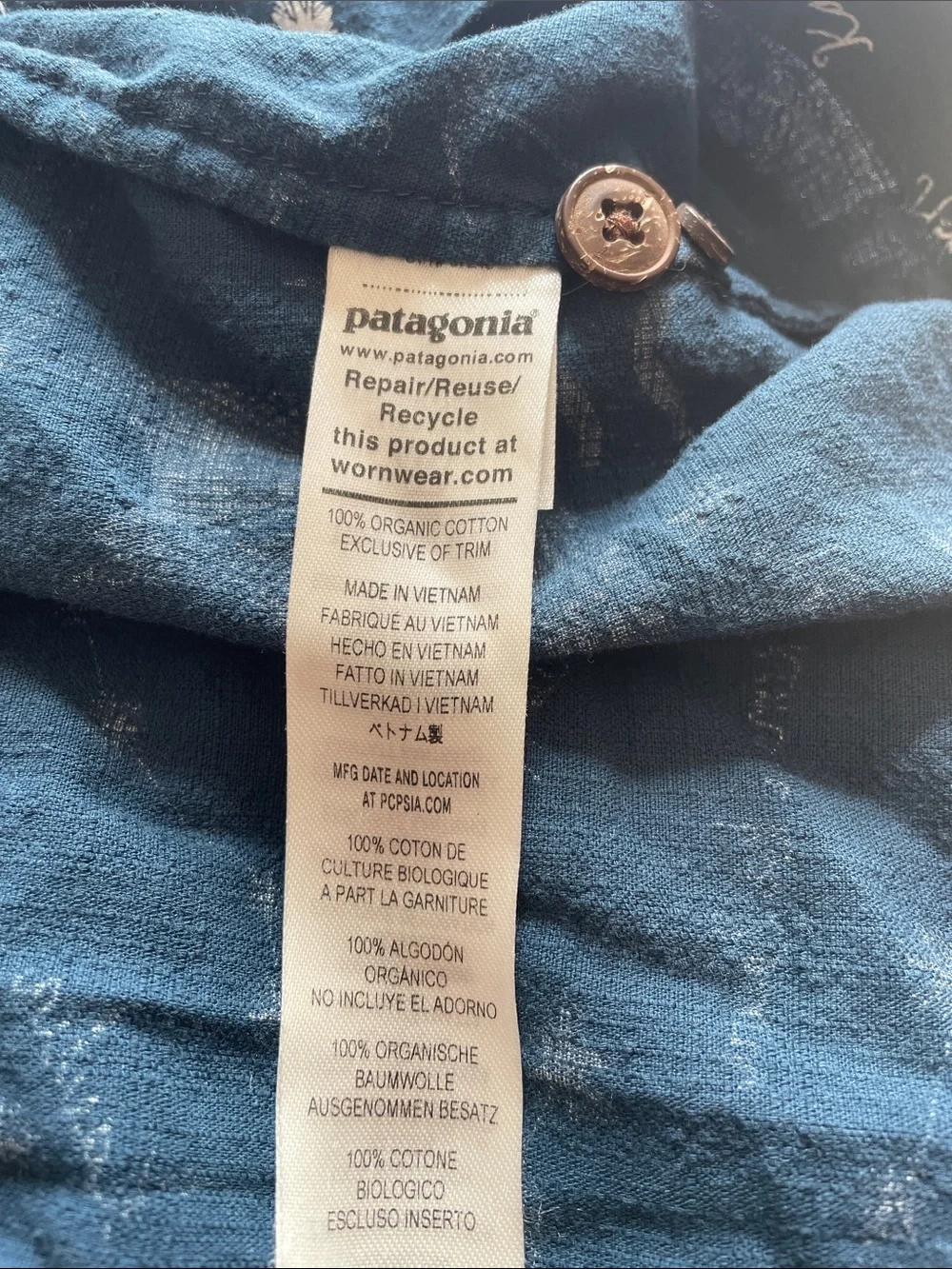 Patagonia pataloha Navy and White Printed Tiered Sundress for Girls. size:S